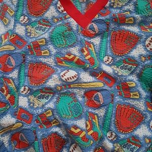 Boys Baseball Vintage Retro PJ Set Sz LG